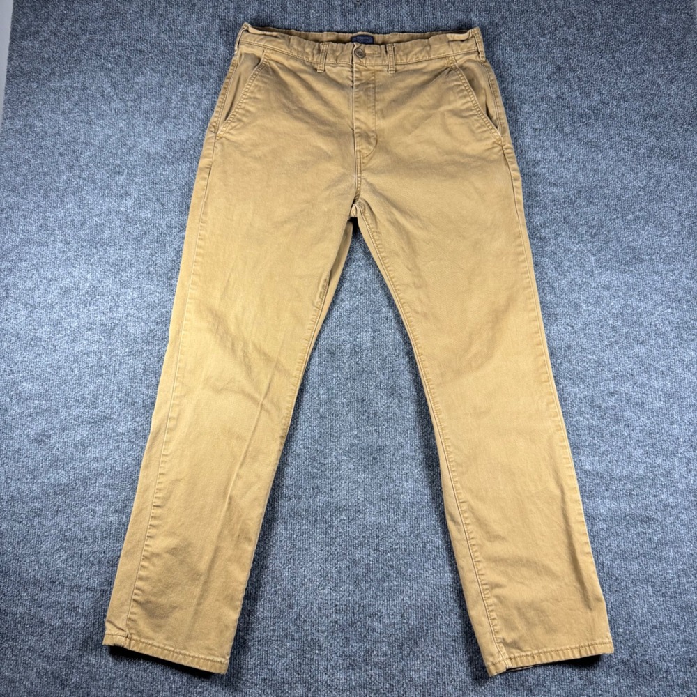 Levi Strauss & Co Mens Khaki Tan Chino Pants Straight Leg Stretch 34x30